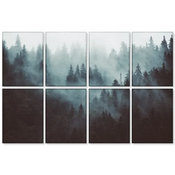 EVENRISING Art Acoustic panels,48"x32"x0.4" inch Soundproof wall panels for Recording Studio and Home,Better Acoustic than foam, Premium Sound Absorbing Panels,8 Pack, misty forest