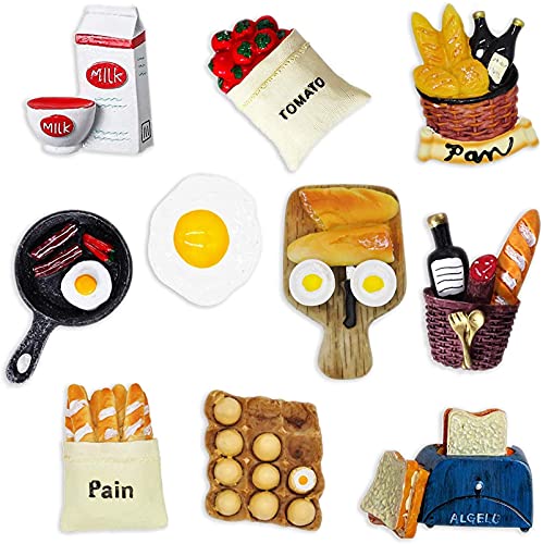 Molioon 10pcs Food Refrigerator Magnets, Cute 3D Magnets for Fridge Funny Home Decoration for Kitchen Office Dry Erase Board/Whiteboard Magnets - Multi10pcs
