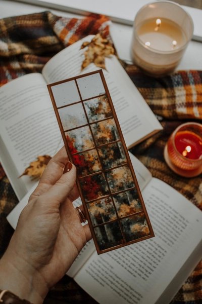 Rainy Autumn Window Bookmark