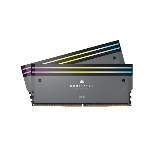CORSAIR DOMINATOR TITANIUM RGB DDR5 RAM 32GB (2x16GB) DDR5 6000MHz CL30 AMD EXPO iCUE Compatible Computer Memory - Gray (CMP32GX5M2B6000Z30)