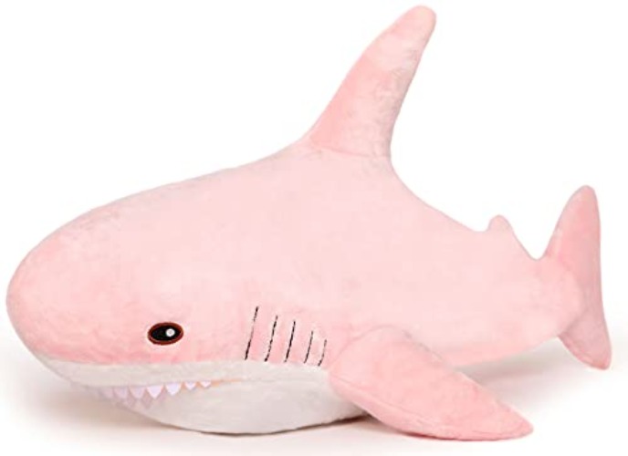 MorisMos Giant Shark Stuffed Animal for Kids, Large Stuffed Shark Plush Huggable, 40in Big Stuffed Shark Toys for Birthday, Christmas, Pink - XX-Large - Pink