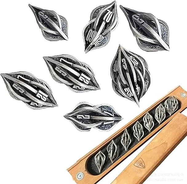 Thyggzjbs The Arcanum Dice Set for Table Games,3D Printed Carved Metal Hollow Polyhedral DND RPG MTG Game Set,Creative Craft Decoration,dice Families and Friend (Ancient silver) - Ancient Silver