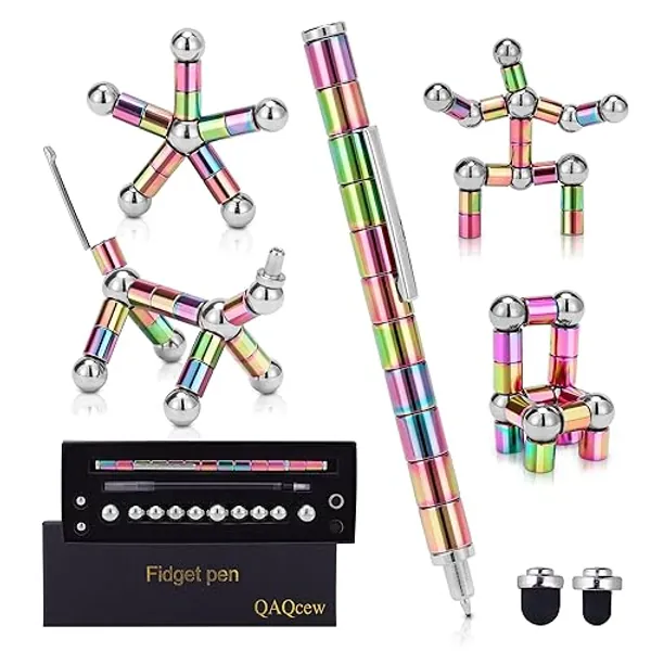 QAQcew Fidget Pen, Decompression Magnetic Fidget Toy Pen, Magnet Pen Fidget Toy Relieve Pressure Novel Toy Gift for Kids or Friends! - Color