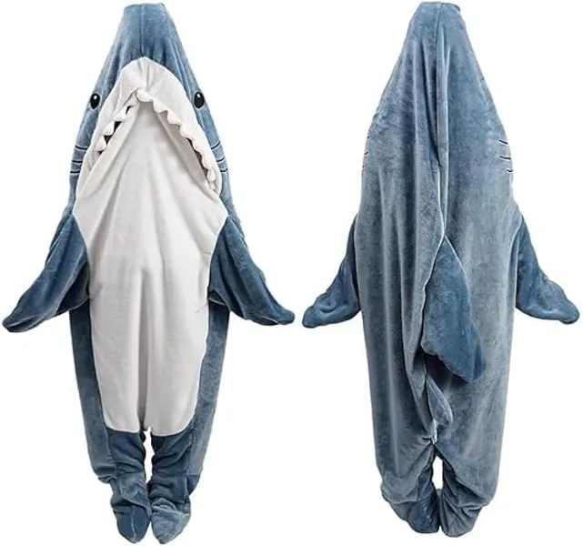 inkArts Shark Blanket Hoodie Onesie Adult & Kid, Wearable Shark Blanket, Shark Sleeping Bag, Soft Cozy Shark Onesie Costume - Xxxl: for 69-73 Inch Height