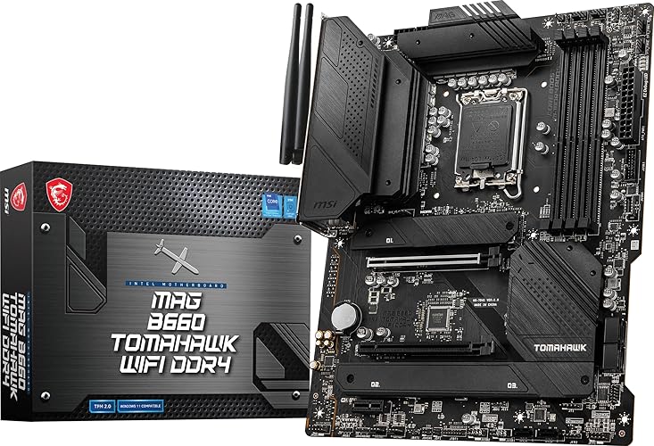 MSI MAG B660 Tomahawk WiFi DDR4 Gaming Motherboard (ATX, 12th Gen Intel Core, LGA 1700 Socket, DDR4, PCIe 4, 2.5G LAN, M.2 Slots, Wi-Fi 6) - ATX - MAG B660 TOMAHAWK WIFI DDR4