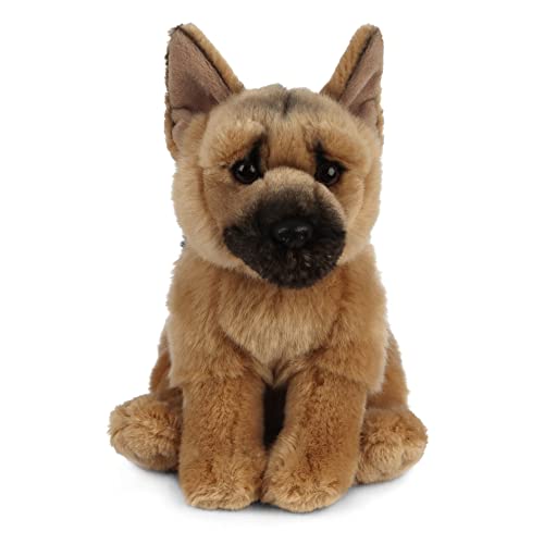 Living Nature German Shepherd, Realistic Soft Cuddly Dog Toy, Naturli Eco-Friendly Plush, 8 Inches - Single
