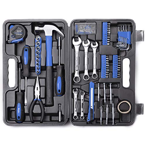 CARTMAN 148Piece Tool Set General Household Hand Tool Kit with Plastic Toolbox Storage Case Blue - 148-Pieces - Blue