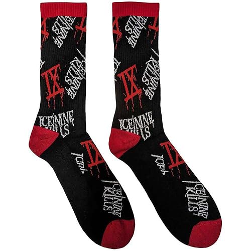 Rock Off officially licensed products Ice Nine Kills Band Logo Ankle Socks UK Size 7-11, black, M
