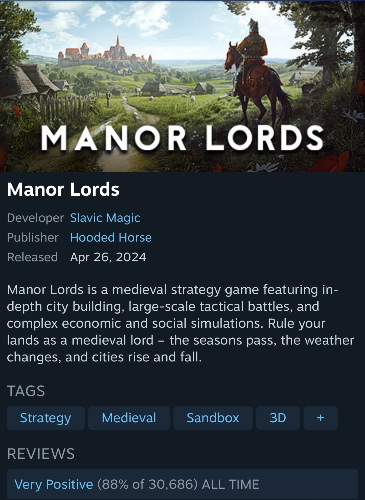 Manor Lords PC game