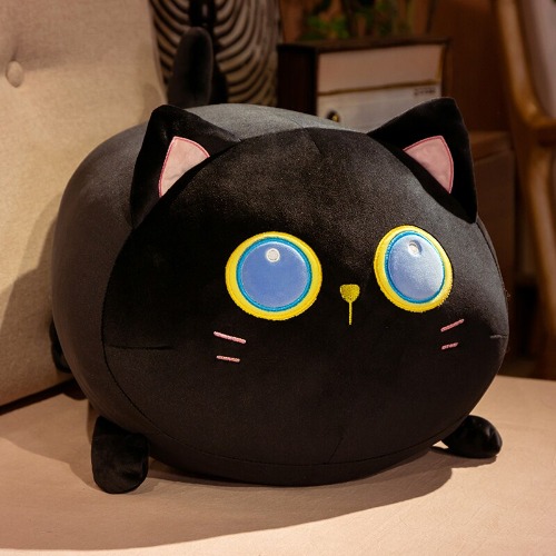 Squishy Cat Chunky Plushies (3 Colors, 3 Sizes) - 13" / 35cm / Black