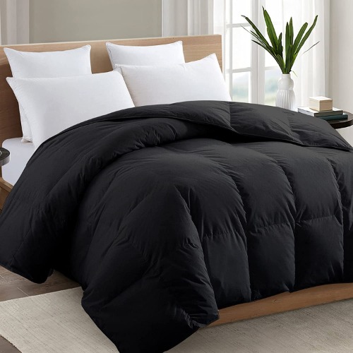 TEXARTIST Premium 2100 Series Full Comforter All Season Breathable Cooling Black Comforter Soft 4D Spiral Fiber Quilted Down Alternative Duvet with Corner Tabs Luxury Hotel Style (82"x86") - King Comforter Black Comforter