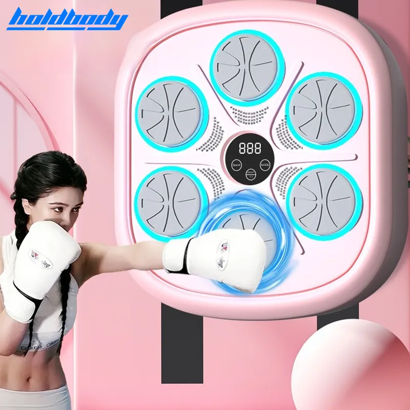 HoldBody Smart Music Boxing Machine Wall Target LED Lighted Sandbag Relaxing Reaction Training Target For Boxing Sports Agility Reaction