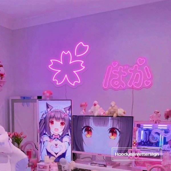 USB Sakura Neon Sign, Custom Japan LED Neon Sign Japanese Flower Cherry Blossom Light Up Sign Wall Decor Home Bedroom Game Room Decoration