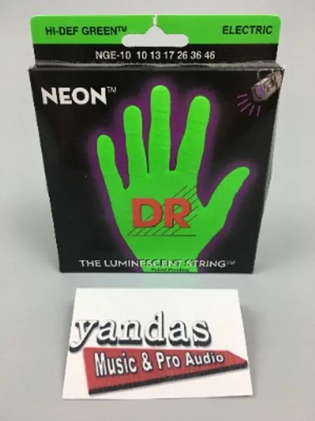 DR Strings Hi-Def NEON Green Coated Medium 7-String Electric Guitar Strings (10-56) Neon Green
