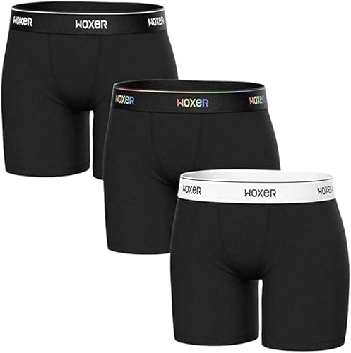 Woxer Womens Boxer Briefs Underwear, Baller 5” Boyshorts Panties Soft Anti-Chafing, No Roll Inseam - 3pk - Best Sellers - Large