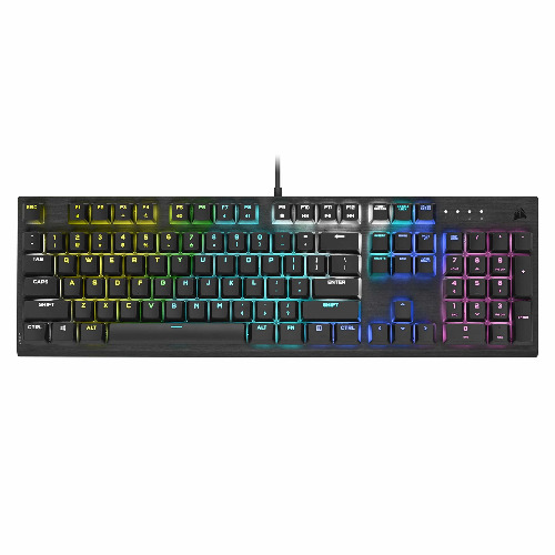 Corsair K60 RGB PRO Mechanical Gaming Keyboard (CHERRY MV Keyswitches: Linear and Fast, Durable Aluminum Frame, Customisable Per-Key RGB Backlighting) QWERTY, Black