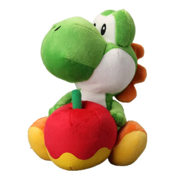 uiuoutoy Super Mario Bros Yoshi Plüschtier Yoshi mit Apfel Plüsch Puppe Kuscheltier Stofftier Kinder Spielzeug Geschenk
