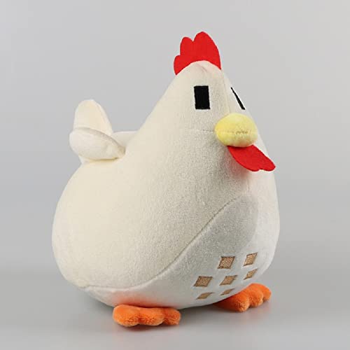 Stardew Valley Plush, Chicken Plush Pillow, 8 Inches Hen Doll Plush Doll, Easter Day Stuffed Animal Toy Cute Animal Xmas Birthday Gift, White - White