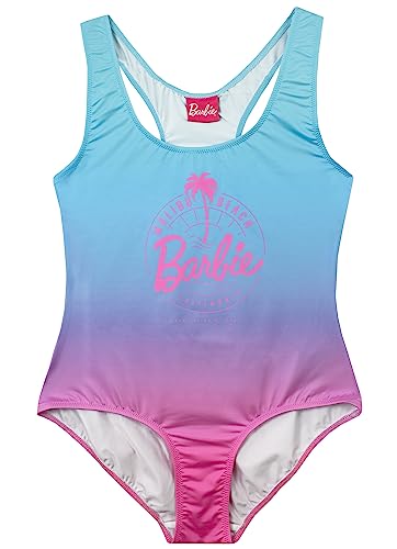 Barbie Swimming Costume | Malibu Beach Womens Swimsuit | Pink One Piece Swimsuit for Women | Official Merchandise - Small