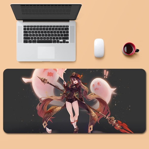 Totots Desk Mat Genshin Impact: HU Tao Anime Pad Mouse Gomma Tappetino da Gioco Mouse Pad Mouse Extended Mouse Mouse Pad (Colore : 800mm*300mm, Dimensione : 5mm)