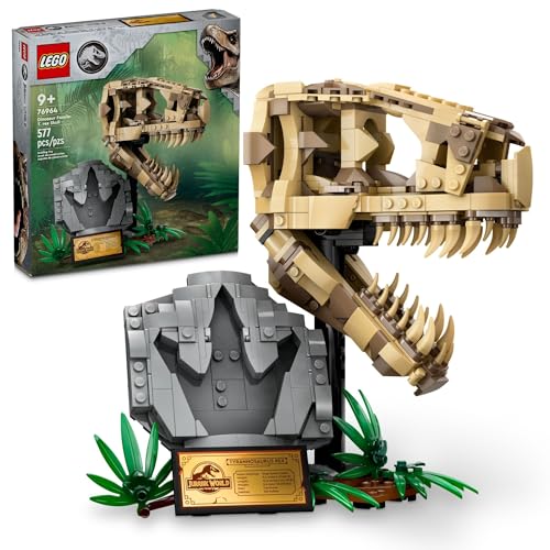 LEGO Jurassic World Dinosaur Fossils: T. rex Skull, Dino Toy for Boys and Girls, Educational Skeleton Model Set with Bones for Kids, Great Gift for Fans of The Jurassic Park Movies, 76964 - Multicolor