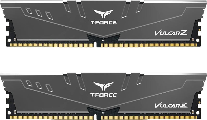 TEAMGROUP T-Force Vulcan Z DDR4 32GB Kit (2x16GB) 3600MHz (PC4-28800) CL18 Desktop Memory Module Ram TLZGD432G3600HC18JDC01 - Gray - 2x16GB 3600 MHz CL 18-22-22-42 gray
