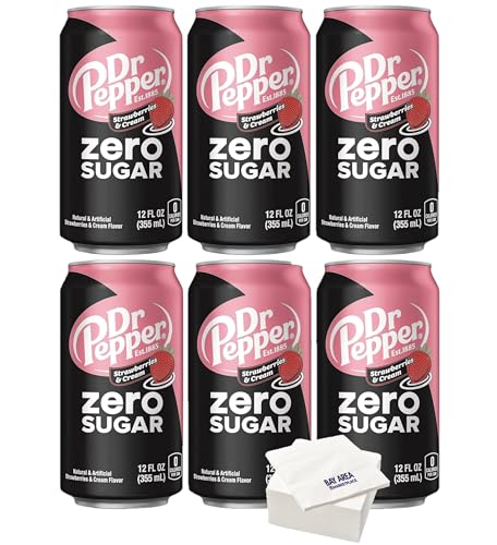 Dr Pepper 12oz. can (pack of 6) (Strawberries and Cream Zero Sugar) - Strawberries and Cream Zero Sugar