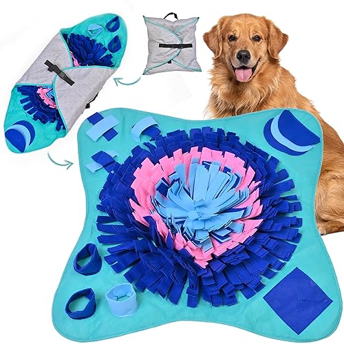 PET ARENA Snuffle Mat for Dogs Large Breed, Cats - 25" x 25’’ Dog Enrichment Toys for Large Dogs, Snuffle Mat Dogs Encourages Natural Foraging Skills and Stress Relief for Small/Medium/Large Dogs - Large Multicolour