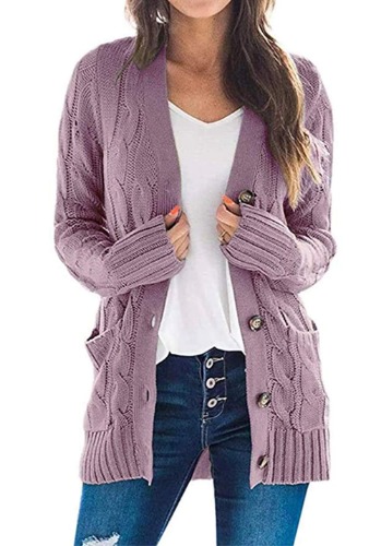 PRETTYGARDEN Women's Open Front Cardigan Sweaters Fashion Button Down Cable Kint Chunky Outwear Winter Coats