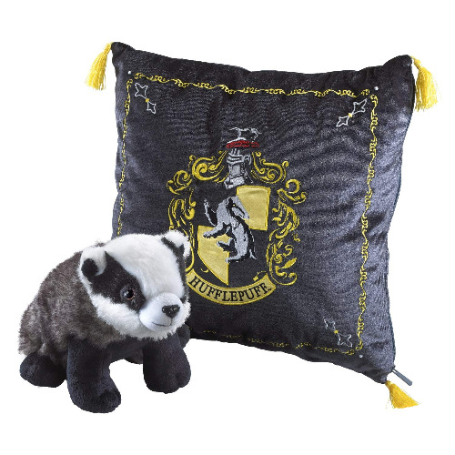 The Noble Collection Hufflepuff husmaskot & kudde officiellt licensierad 34 cm (13 tum) Harry Potter leksak dockor Hufflepuff grävling maskot plysch - för barn och vuxna