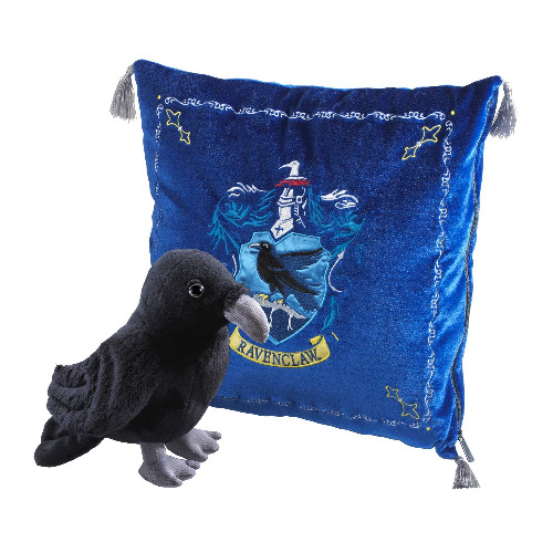 The Noble Collection Ravenclaw husmaskot och kudde officiellt licensierad 34 cm Harry Potter leksaksdockor Ravenclaw korp maskot plysch - för barn och vuxna, NN7044