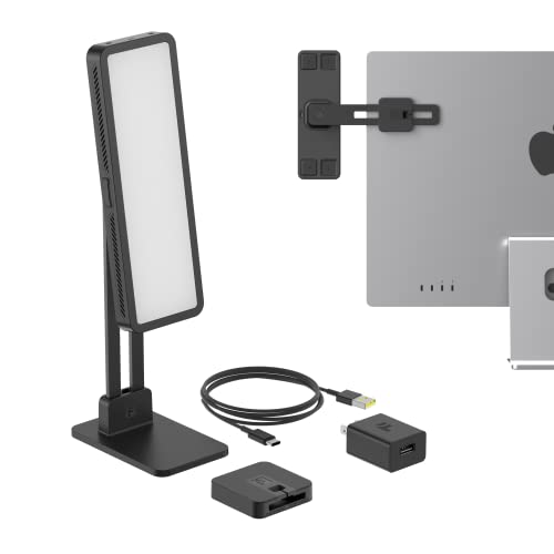 FUSE MRK1 Portable Webcam Light Kit | Magnetic Edge-Lit Adjustable Color for Video Conferencing, Streaming and Videography | USB-C Built-in Battery, Monitor Mount, Desk Stand for Zoom on Mac and PC