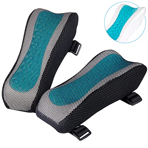 BEAUTRIP Ergonomic Armrest Pads- Office Chair Arm Rest Cover Pillow - Elbow Support Cushion for Computer, Gaming and Desk Chairs (Set of 2) - Black With Gel