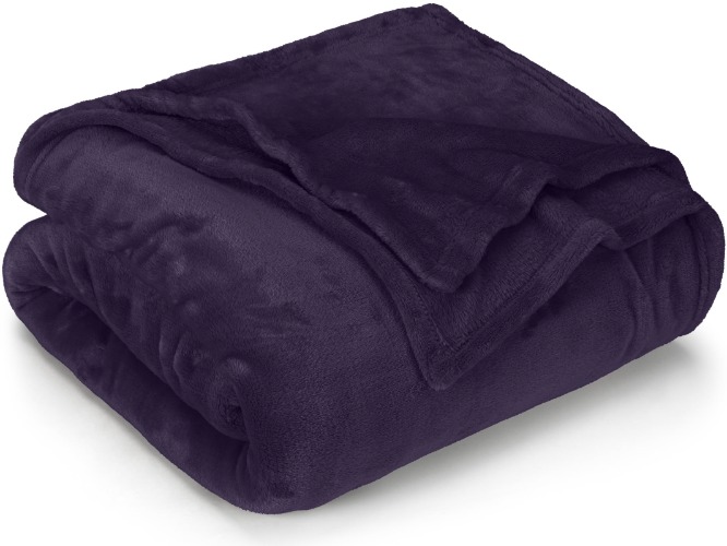 Utopia Bedding Fleecefilt [220 x 240 cm, lila] Filt för sängar, soffor, stolar och soffor - 300 gsm, varm, mjuk och tjock filt för alla årstider - 220 x 240 cm - Lila