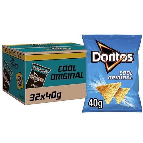 Doritos Cool Original Vegetarian Tortilla Chips, Perfect for Snacking 40g (Case of 32) - Cool Original - 1.25 g (Pack of 32)