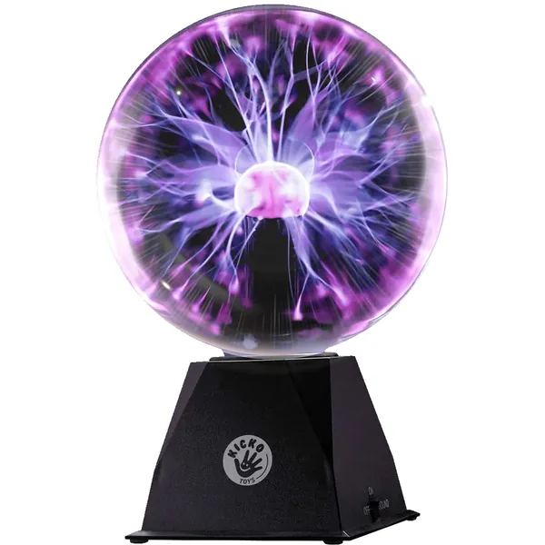 Kicko Purple Plasma Ball - 6 Inch - Nebula, Thunder Lightning, Plug-in - for Parties, Decorations, Prop, Kids, Bedroom, Home