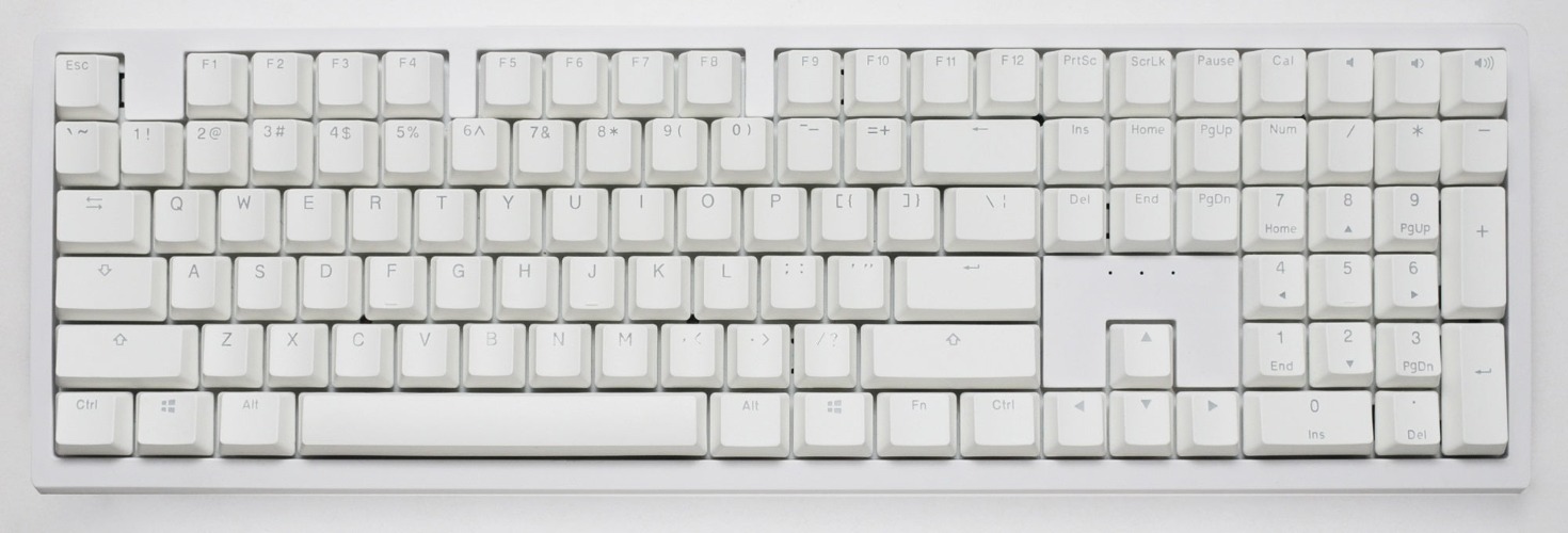 Ducky Zero 6108 White Hotswap Wireless RGB Mechanical Keyboard | Cherry MX2A Brown