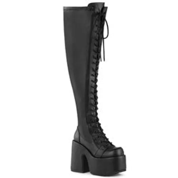 Camel-300WC | Black Stretch Vegan Leather / 8