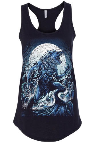 Blue Blood Werewolf T-shirt | Womens Racerback / XXL
