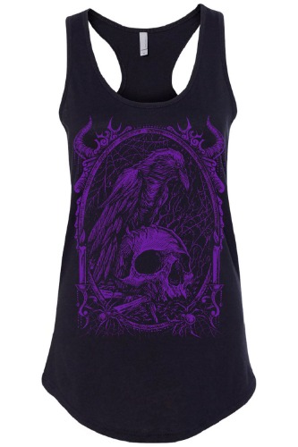 Death Raven T-shirt [PURPLE] | Womens Racerback / XXL