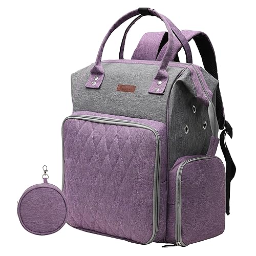 KOKNIT crochet bag,knitting bagBackpack and Tote Bag Storage Bag ，Large capacityYarn Storage Organizer Travel Crochet Bag Women Carrying Crochet Accessories Knitting Needles Crochet - Purple
