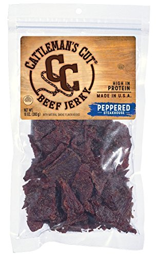 Cattleman's Cut Peppered Steakhouse Beef Jerky, 10 Ounce - Peppered Beef - 10 Ounce (Pack of 1)