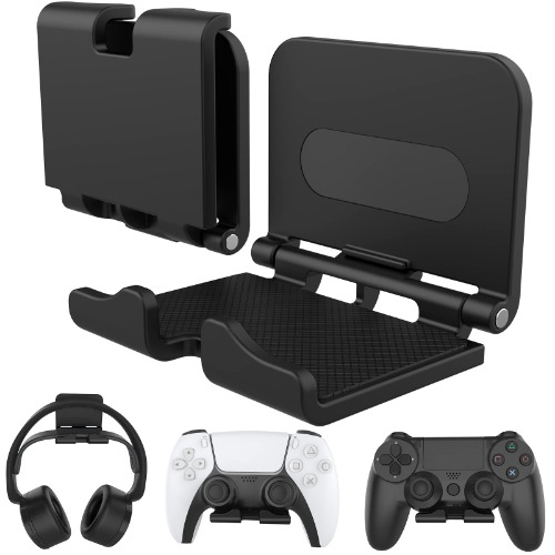 HEIYING 2-Pack Game Controller Holder Wall Mount,Screw Upgraded Controller Stand Hanger with Anti-Slip Pad,Universal Gamepad Wall Stand Compatiable with PS4, PS5,Switch Pro Controller - 