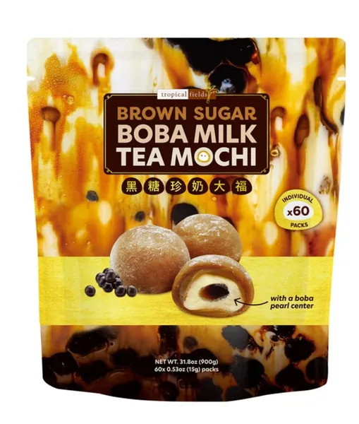 Tropical Fields Brown Sugar Boba Milk Tea Mochi, 31.8oz - 