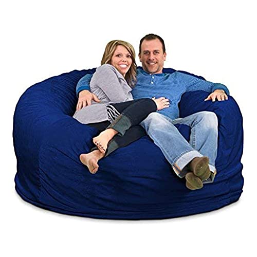 ULTIMATE SACK Bean Bag Chairs in Multiple Sizes and Colors: Giant Foam-Filled Furniture - Machine Washable Covers, Double Stitched Seams, Durable Inner Liner. (6000, Electric Blue Suede) - Electric Blue Suede - 6000 (6ft.)