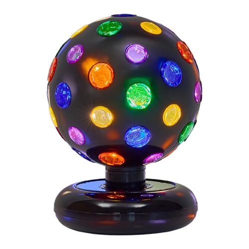 Playbees Rotating Disco Ball with LED Lights - Create a Dazzling Dance Atmosphere - Neon Birthday Party Vibes - Dance Party Supplies & Accessories - 11"