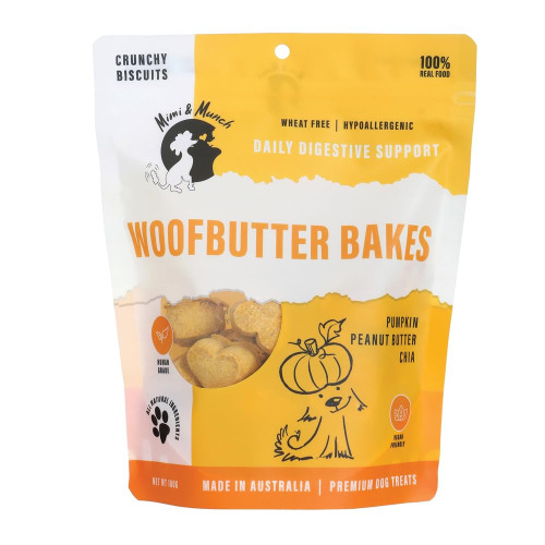 Mimi & Munch 100% Natural Woofbutter Bakes Regular Dog Treats Biscuits 180 g