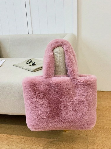 Ins Korean Version Feels Gentle And Comfortable. The Fluffy Open Shoulder Bag Is Very Suitable For Daily Use In Autumn And Winter. It Is A Perfect Holiday Gift For Friends And Family, And A Valentine'S Day Gift