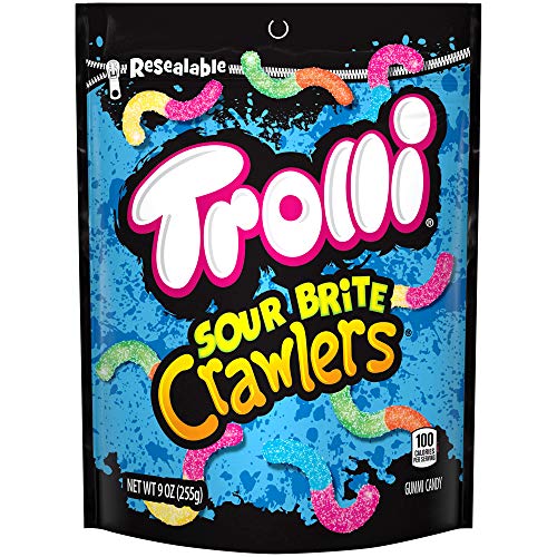 Trolli Sour Brite Crawlers, Sour Gummy Worms, 9 Ounce Resealable Bag - Original - 9 Ounce