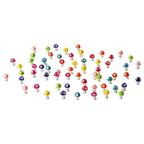 Exasinine 60 Pcs Micro Mushroom Miniature Figurines Mini Mushrrom Fairy Garden Miniature Moss Landscape DIY Terrarium Crafts Ornament Accessories for Home Décor - 